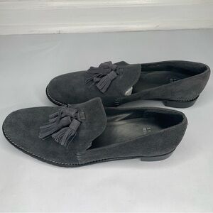 Stuart Weitzman Charcoal Tassel Loafers